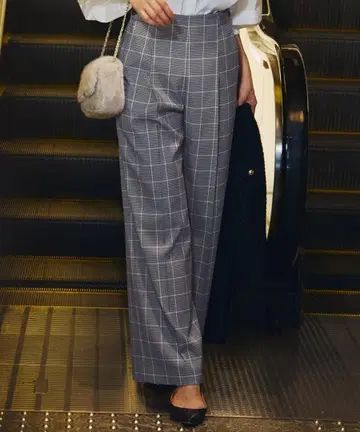 [ 23구l ] 건클럽 격자 무늬 체크 팬츠 (세탁 가능)