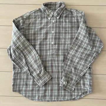 LACOSTE 체크 무늬 버튼 다운 오버 셔츠 40