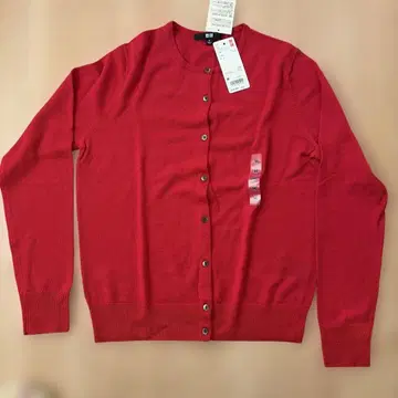 UNIQLO 엑스트라 파인 메리노울 가디건 M 빨간색
