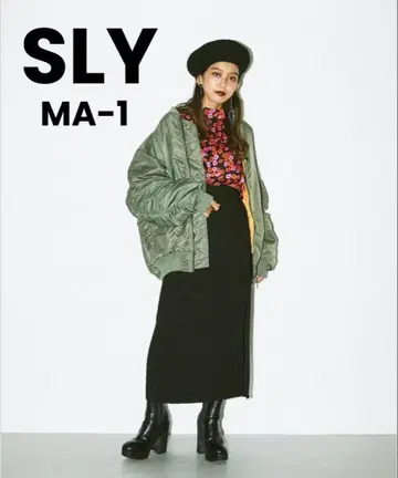 SLY MA-1 오버 사이즈 카키 블루종