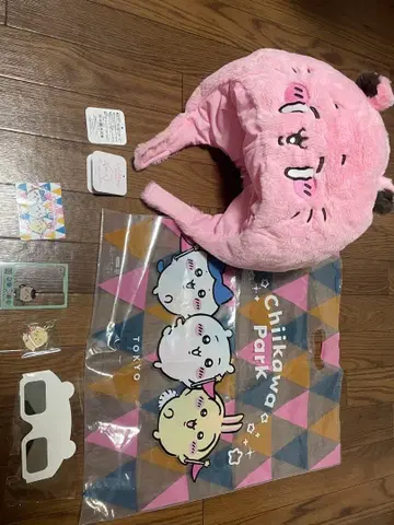 치이카와 파크 모자 키메라 우키우키 봉제 인형 캡 세트