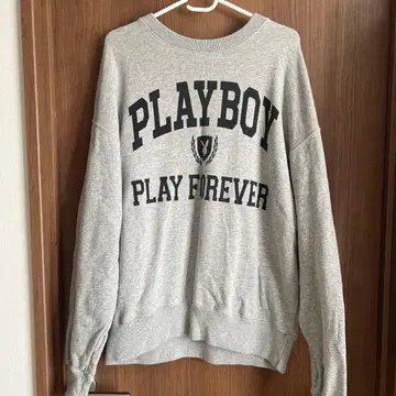 PLAYBOY 그레이 맨투맨 트레이닝복