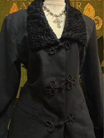 레어 90s 차이나 벨로아 쿵푸 빈티지 자켓 코트 다크 구제 의류