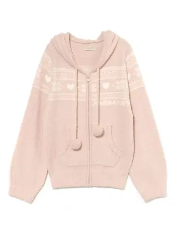 Eve knit nordic hoodie pink