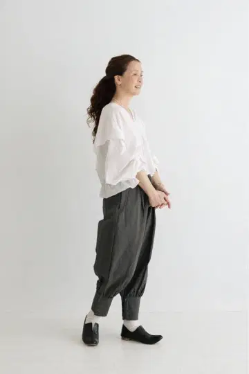 에크루 에 푸스 쿠마모토 서커스 팬츠 그레이 사이즈 1 자택 보관 시착