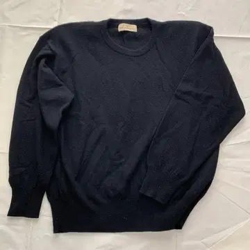 100% 캐시미어 블랙 긴팔 스웨터 니트 일본제 어깨 패드 쇼와 레트로