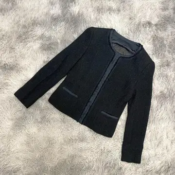 [ UNTITLED ] 언타이틀 노카라 자켓 긴팔 트위드 모 M