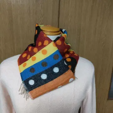 6) 컬러풀 스트라이프 도트 머플러