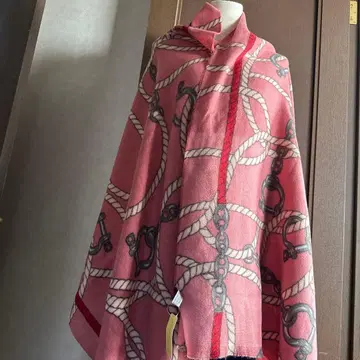 새상품 실크 터치 폴리에스테르 핑크 로프 디자인 숄 체인 패턴