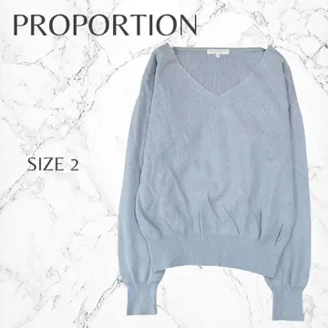프로포션 청순 깨끗한 느낌 어른 여자 돌려입기 발군 V넥 긴팔 니트 S