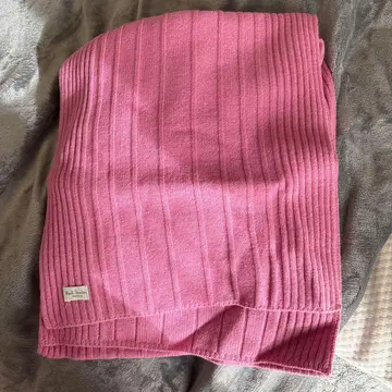 리브 편직 핑크 머플러 프리 사이즈