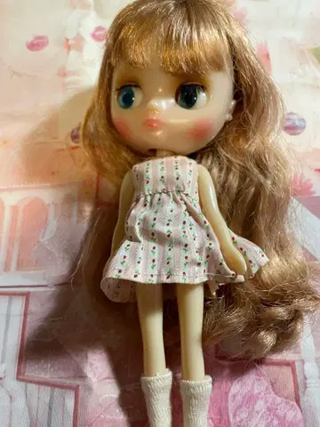미니 브라이스 인형 본체 금발 파란 눈