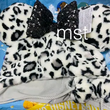 디즈니 미니 팬캡 레오파드 무늬 레오파드 그레이 화이트 블랙