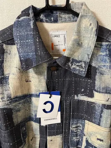 CHANGE WELL 봄 겨울 상품 보로 패치 프린트 긴팔 데님 재킷