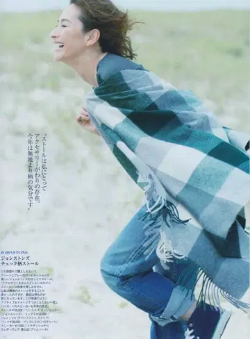 존스턴즈 캐시미어 대형 스톨 캐시미어 100% 키요하라 아키 씨