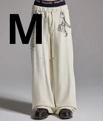 GRANCY 큐빅 디자인 레이어드 스웨트 팬츠