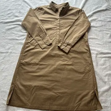 ina 이나 코튼 긴팔 롱 셔츠 튜닉 베이지