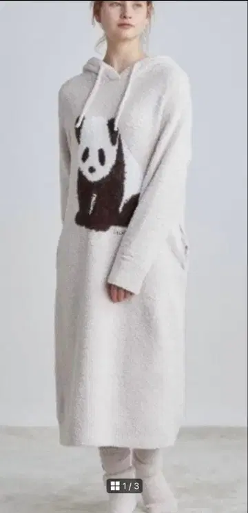 팬더 디자인 후드 부착 룸웨어