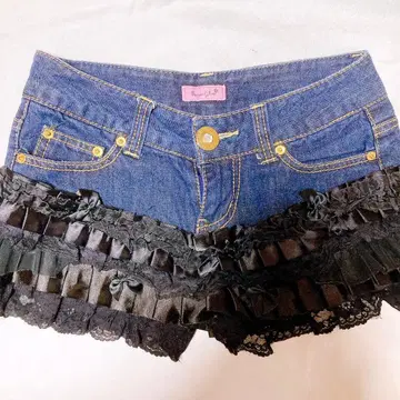MARS sugar gross 레이스 프릴 데님 숏팬츠