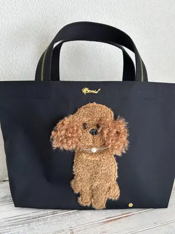 새상품 MUVEIL 강아지 모티브 토트백 블랙