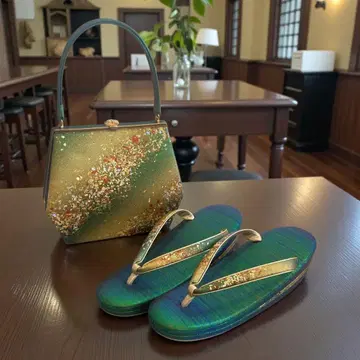 금박 그라데이션 조리 백 세트 후리소데용 (중고)