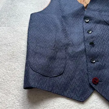 네이비 헤링본 수트 베스트 ELNEST 엘네스트