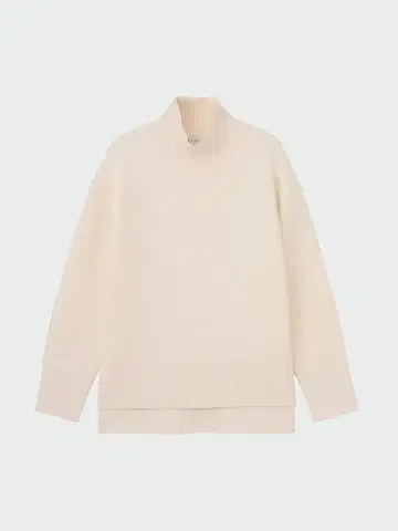 플라스테 울 플레이팅 터틀넥 스웨터 니트 상의