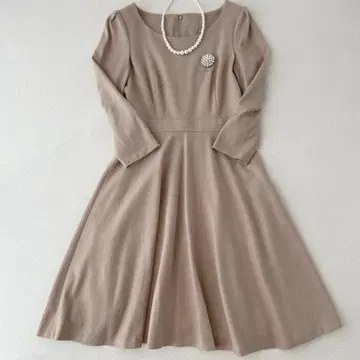 ANAYI 아나이 압축 울 플레어 원피스 S~M 베이지 고급