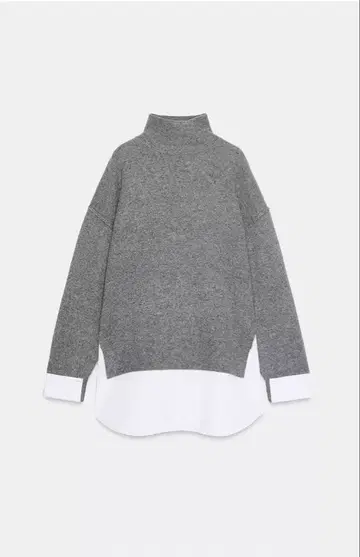 시착만 한 상품 ZARA 콤비 포플린 니트 스웨터 S