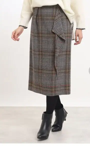 Reflect 체크 타이트 스커트