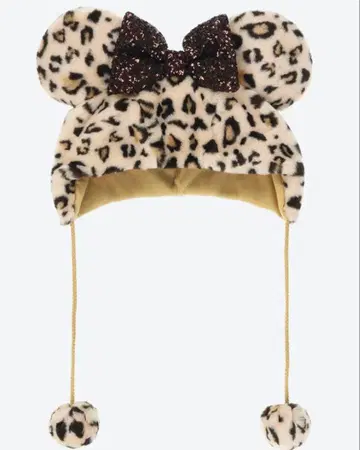 디즈니 레오파드 무늬 팬캡 브라운 미니