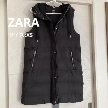 ZARA 후드 부착 다운 롱 기장 다운 아우터