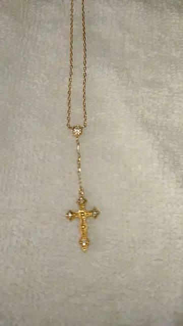 K10 골드 십자가 다이아 목걸이