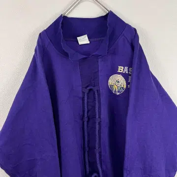 유로 구제 의류 프렌치 80s 디자인 맨투맨 보라색