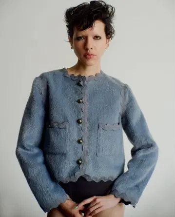 Bibiy. 샤기 자켓 블루