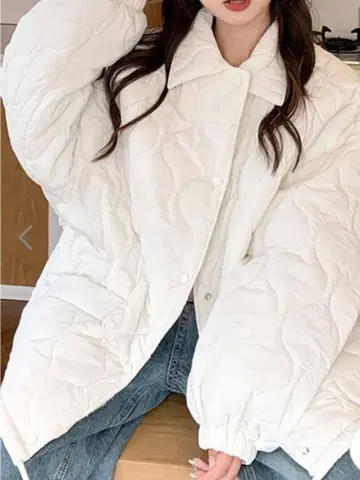 화이트 퀼팅 자켓