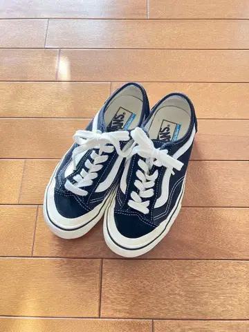 VANS 네이비 스웨이드 스니커즈 레이스업
