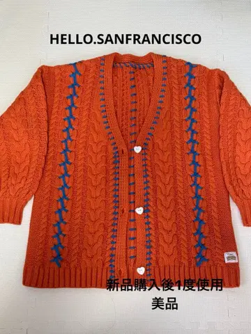 [ HELLO.SANFRANCISCO ] 하트 버튼 케이블 가디건