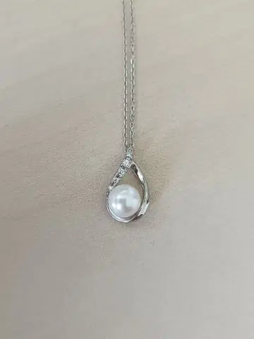 반돔 아오야마 펄 다이아몬드 플라티나 목걸이