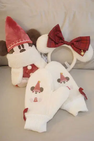 리루린린 크리스마스 세트 머리띠 미튼 숄더백