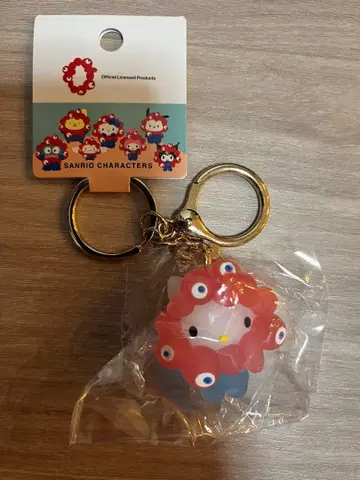 간사이 만박 미야쿠미야쿠 산리오 나리키리 입체 키링 클리어 키티