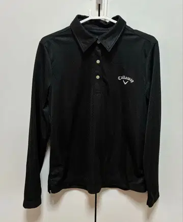 캘러웨이 긴팔 피케 셔츠 블랙 체크 무늬 여성용 L 사이즈