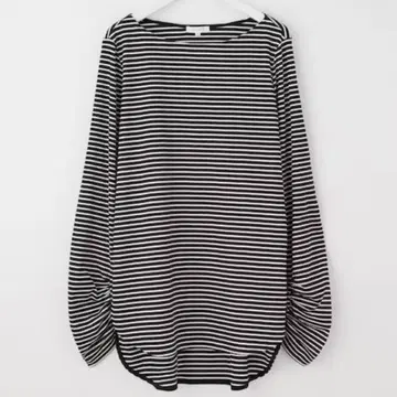 글로스 저지 개더 슬리브 T셔츠