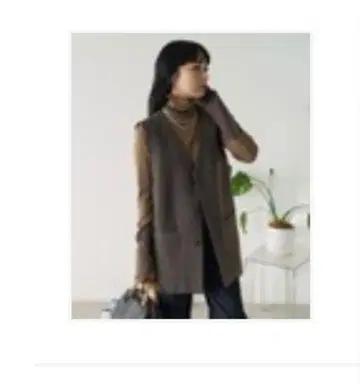 그레이 헤링본 슬리브리스 베스트