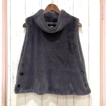 vivapresto 베스트 인조 모피 그레이 38 새상품급