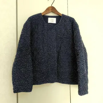 crinkle crinkle crinkle 노카라 자켓 네이비