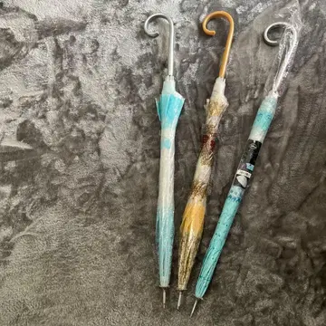 디즈니 프린세스 비닐 우산 3개 세트 (새상품 1개, 사용 2개)