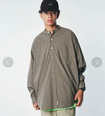 SEDAN ALL-PURPOSE 스탠드 카라 체크 셔츠 XL