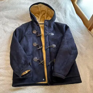 스웨이드풍 더플 코트 남성용 M 다크 네이비