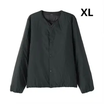 무인양품 경량 다운 포켓터블 노카라 자켓 블랙